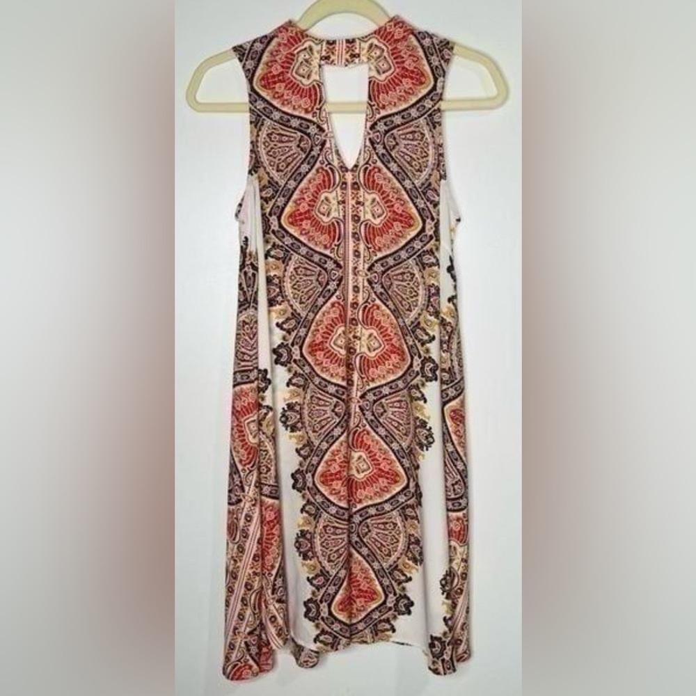 Gorgeous, Colorful Boho Chic Dress, Highneck Peekaboo, Barely Worn, Size XXL